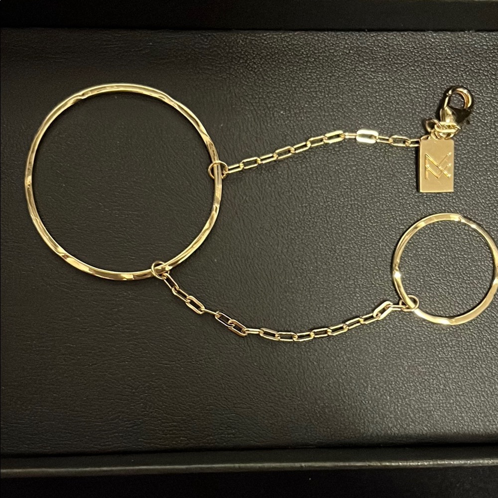 Gold Chain Bracelet with Initial Charm